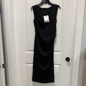 MARELLA Elegant Dark gray Sleeveless Midi Dress